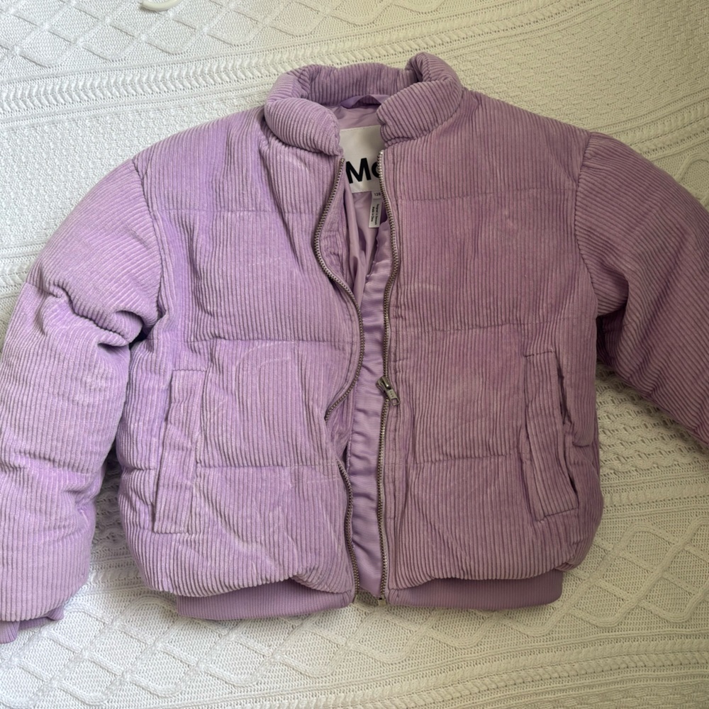 Molo Light Lilac Corduroy Padded Puffer Coat
Size 128